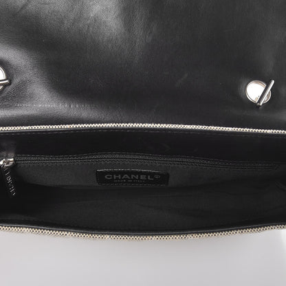 Chanel Canvas Camellia No. 5 Flap Beige Black 5 of 7