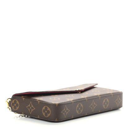 Louis Vuitton Monogram Pochette Felicie Chain Wallet Fuchsia 5 of 12