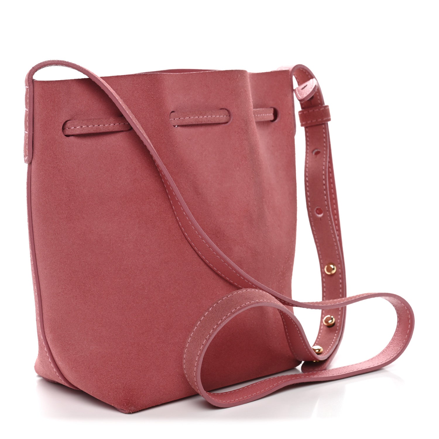 Mansur Gavriel Suede Mini Mini Bucket Bag Blush 3 of 12