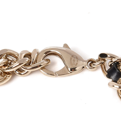 Chanel Lambskin Crystal CC Logo Charming Bracelet Gold Black 3 of 4