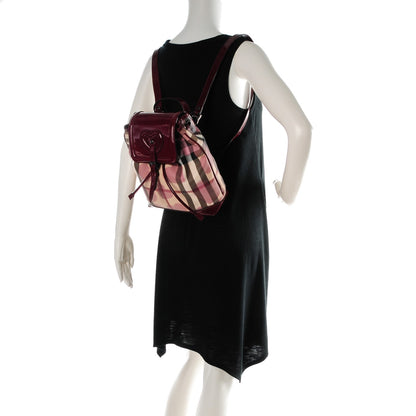 Burberry Nova Check Heart Backpack Berry Red 2 of 9