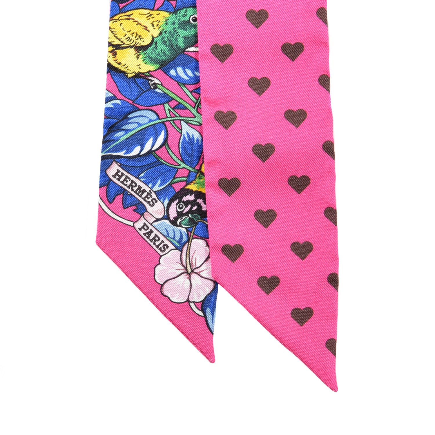 Hermes Silk Jungle Love Love Twilly Rose Vif Bleu Roy 2 of 4