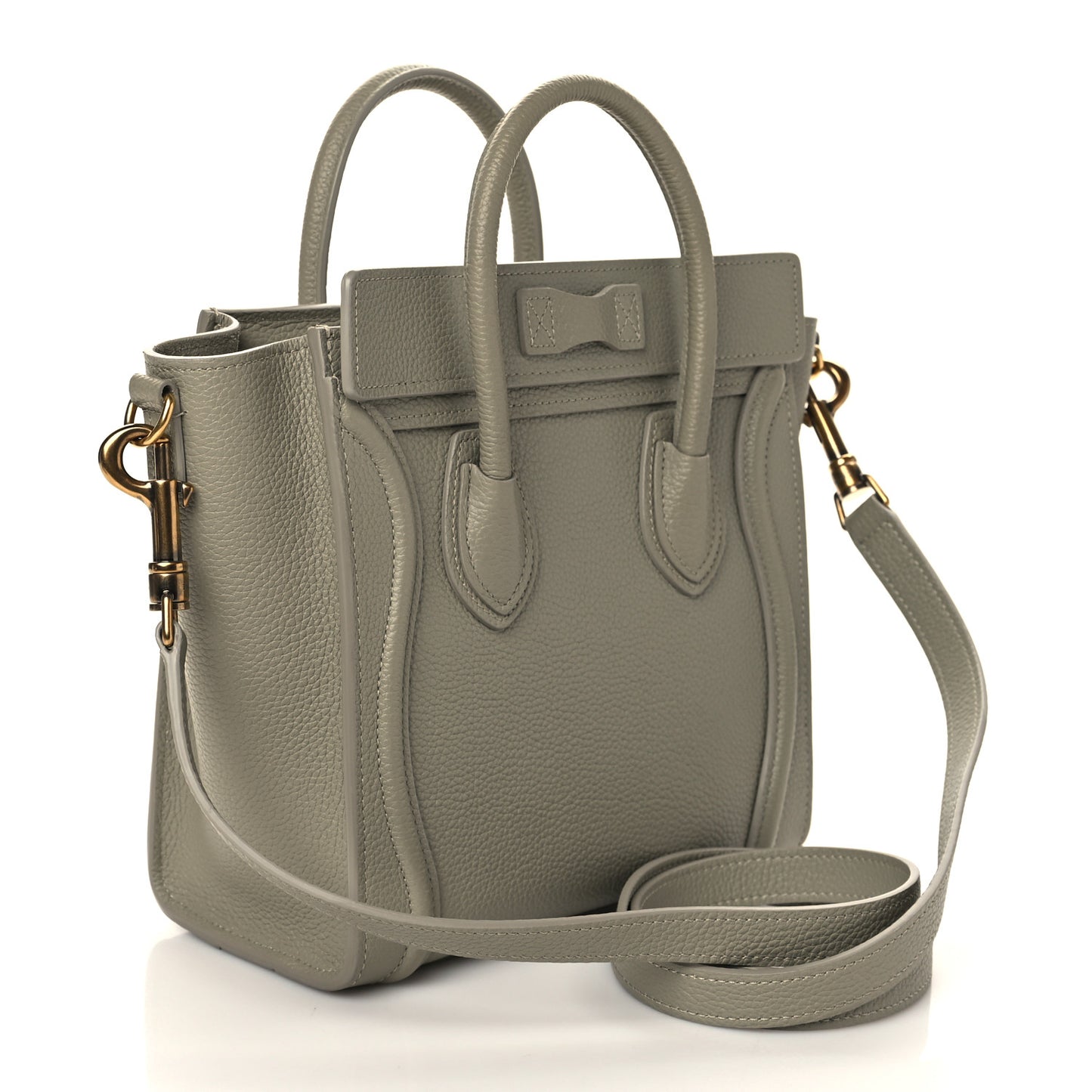 Drummed Calfskin Nano Luggage Green