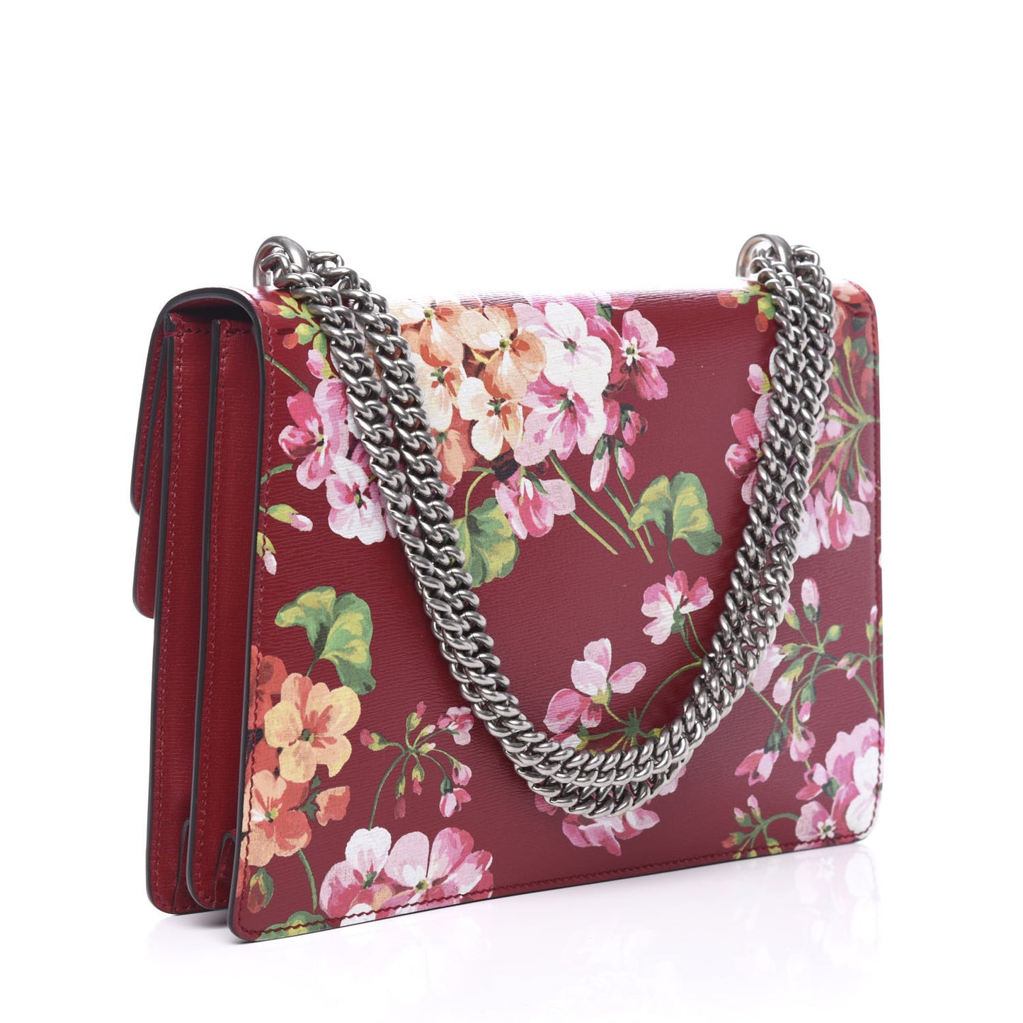 Calfskin Blooms Print Medium Dionysus Shoulder Bag Romantic Cherry Multicolor