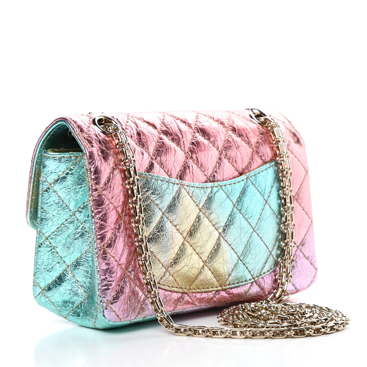 Chanel Metallic Goatskin Quilted Mini 2.55 Reissue Flap Multicolor 3 of 11