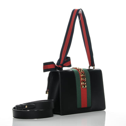 Gucci Calfskin Small Sylvie Shoulder Bag Black 4 of 9