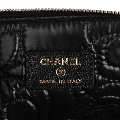 Chanel Caviar Camellia Embossed Medium Cosmetic Case Black 6 of 7