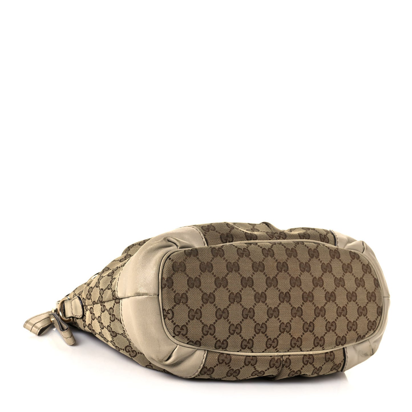 Monogram Margaux Calfskin Medium Sukey Top Handle Bag Beige Ebony Mystic White