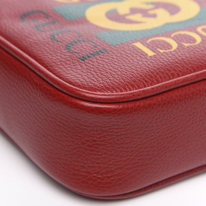 Gucci Grained Calfskin Logo Messenger Bag Hibiscus Red 8 of 9
