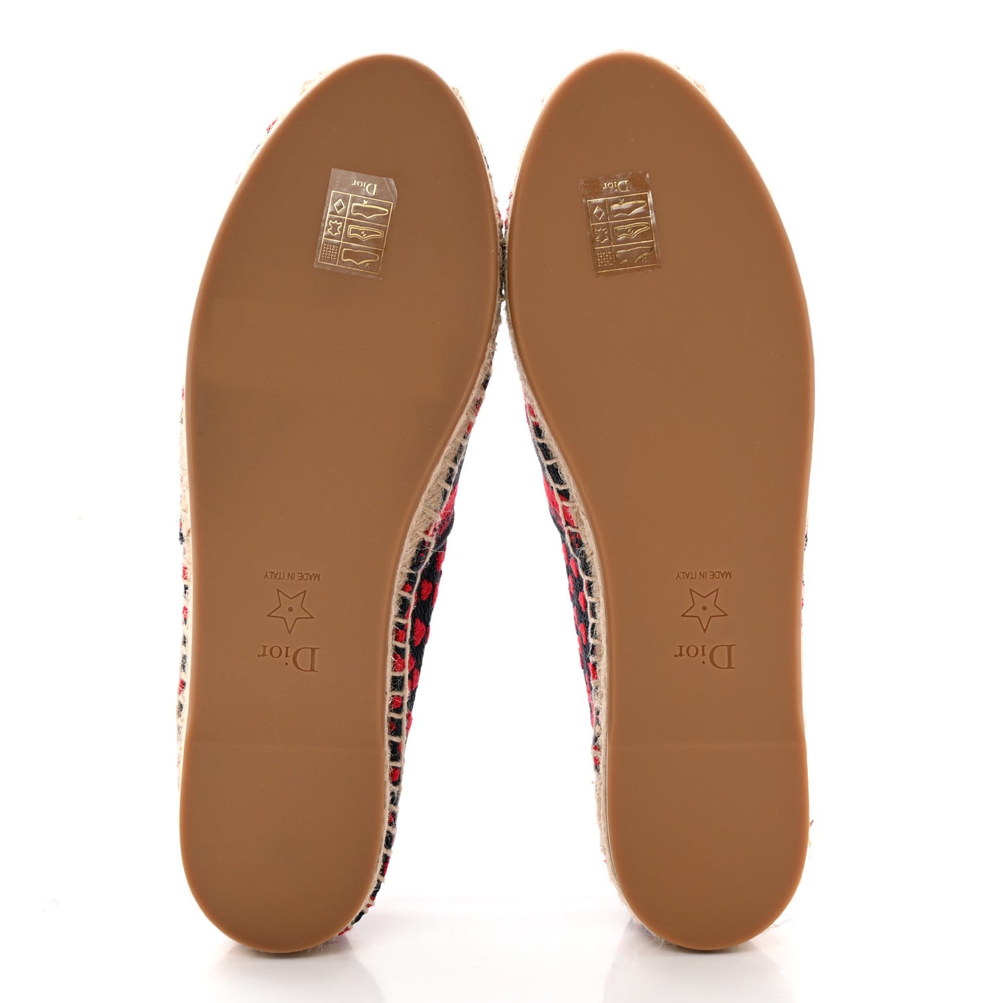 Cotton Embroidered Hearts Granville Espadrille 38.5 Blue Red