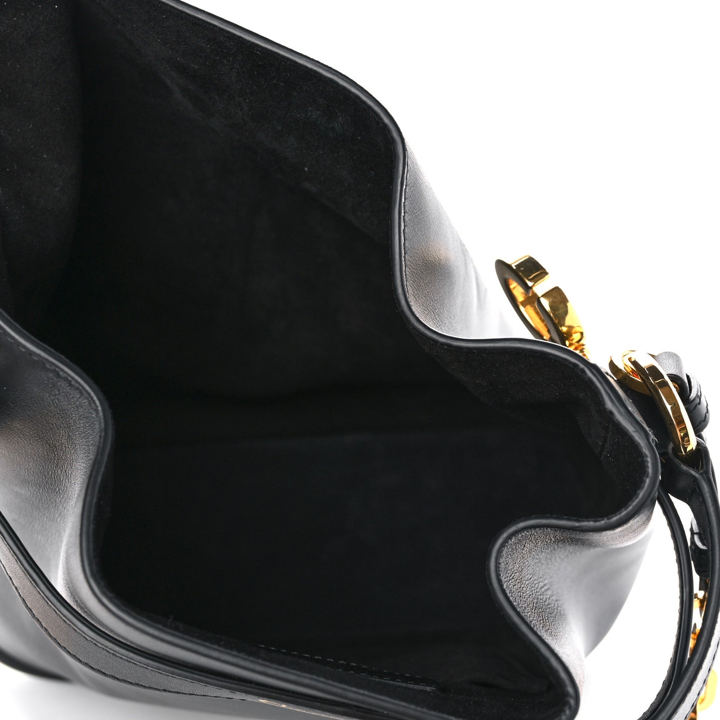 Calfskin CD Embossed Medium C'est Chain Bucket Bag Black