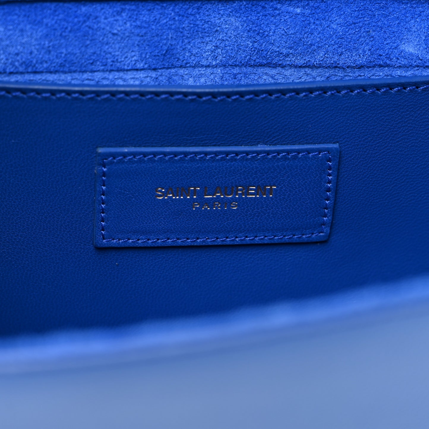 Grain De Poudre Classic Monogram Cassandre Clutch Blue Majorelle