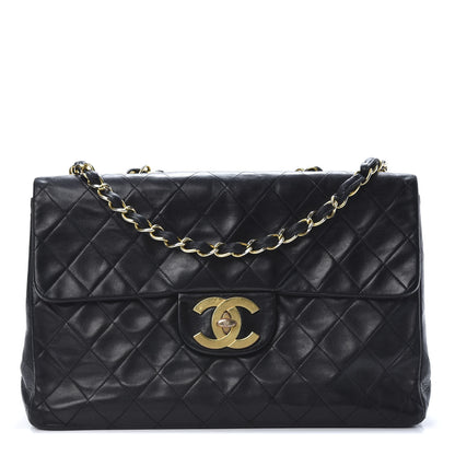 Chanel Lambskin Quilted XL Jumbo Single Flap Black 1 of 20