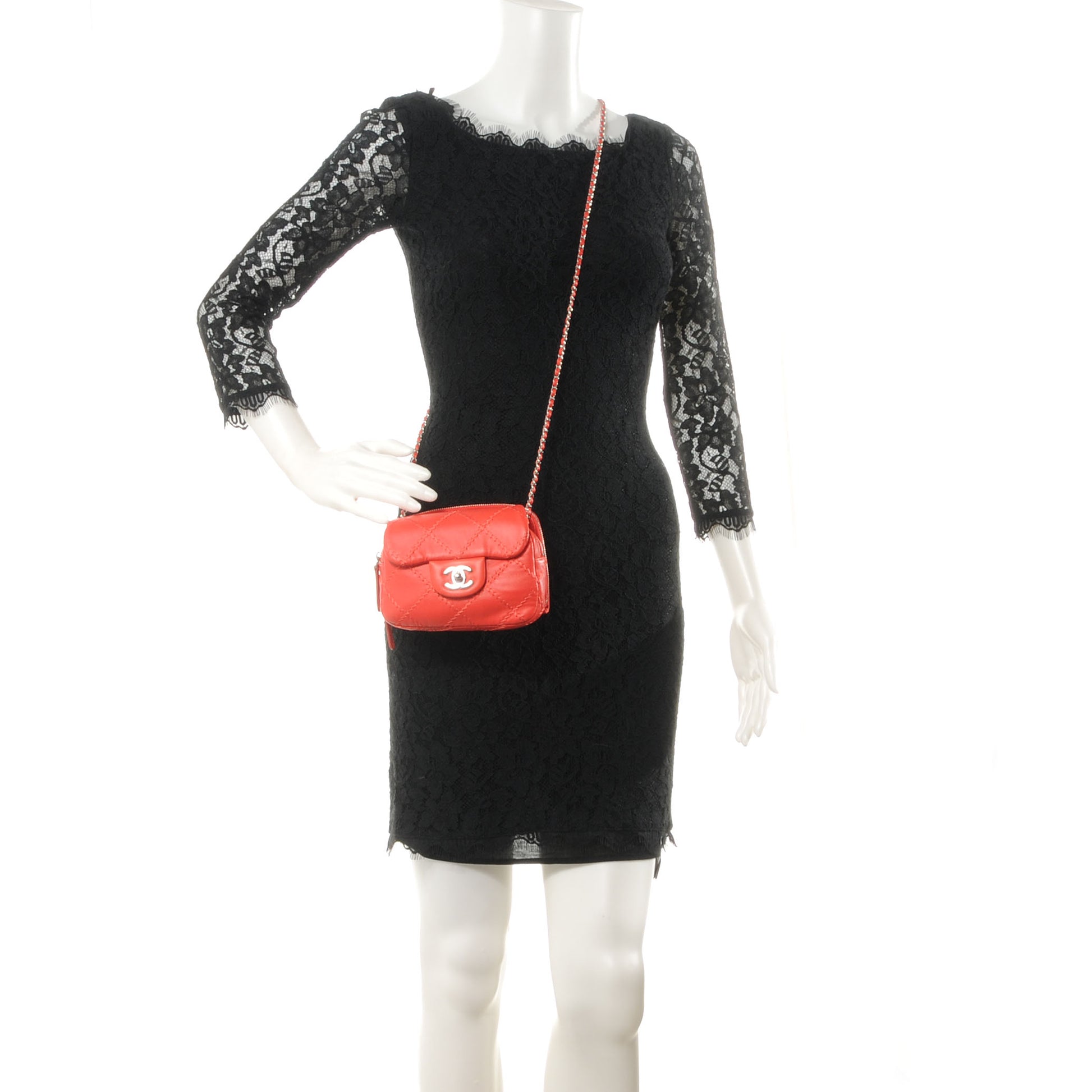 Chanel Calfskin Ultimate Stitch Mini Flap WOC Bag Coral 2 of 8