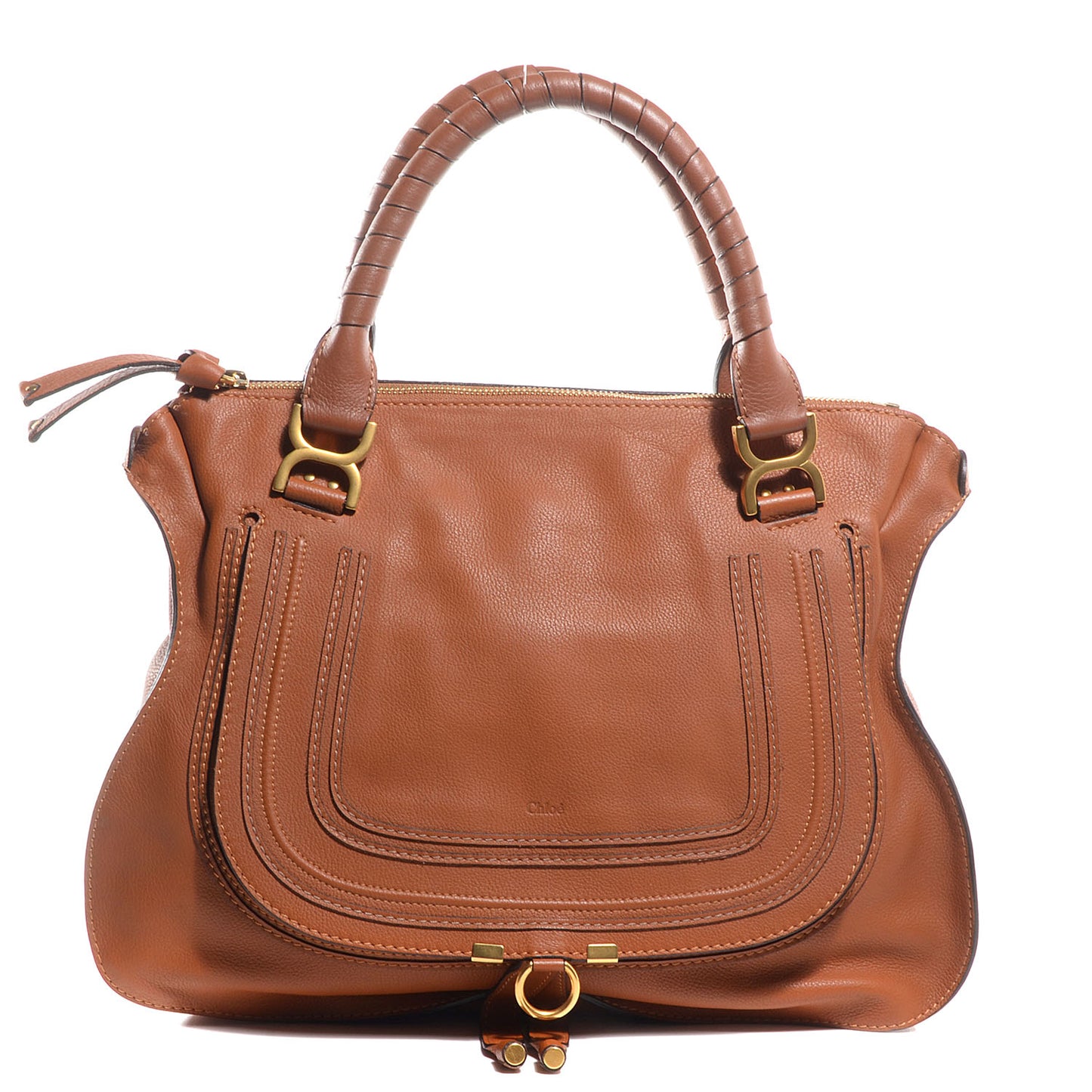 Calfskin Large Marcie Satchel Tan