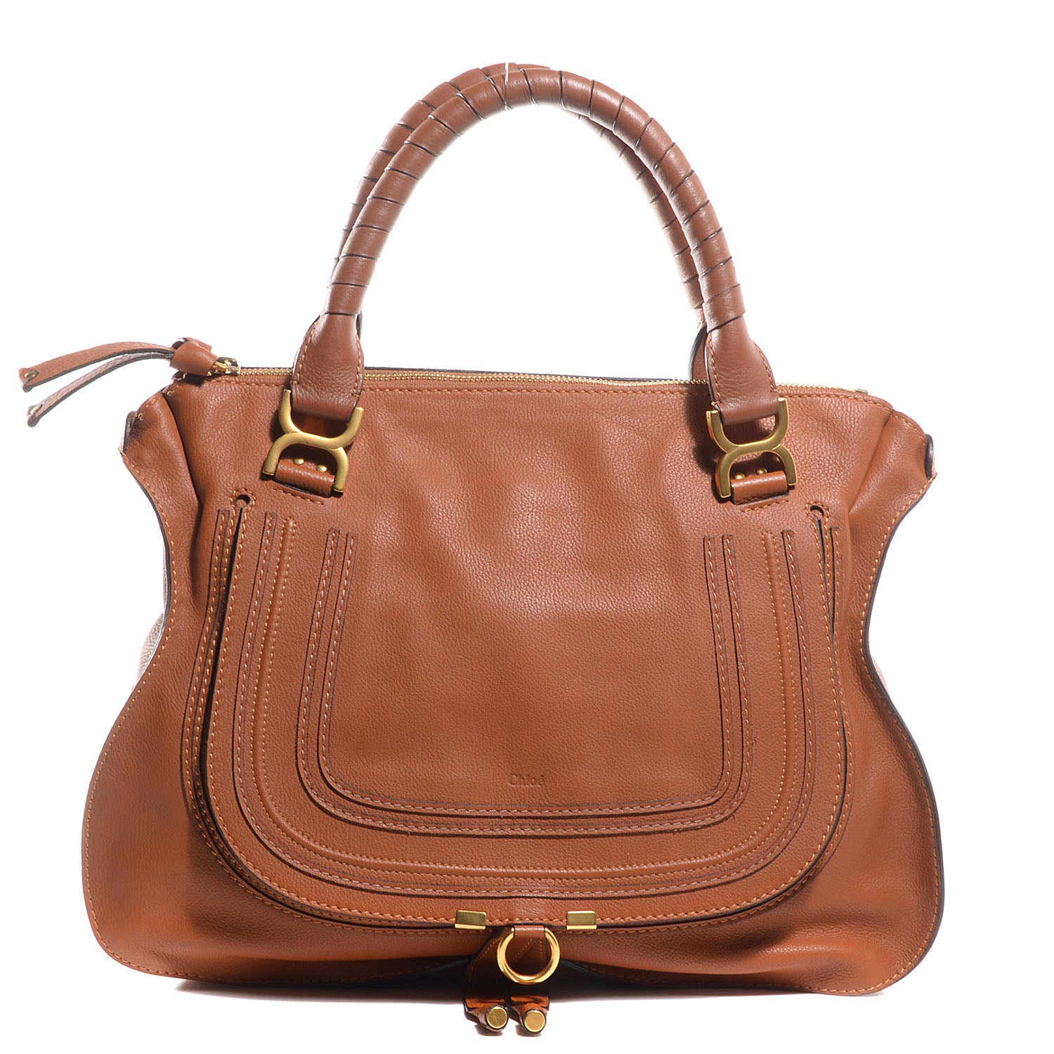 Chloe Calfskin Large Marcie Satchel Tan 1 of 10