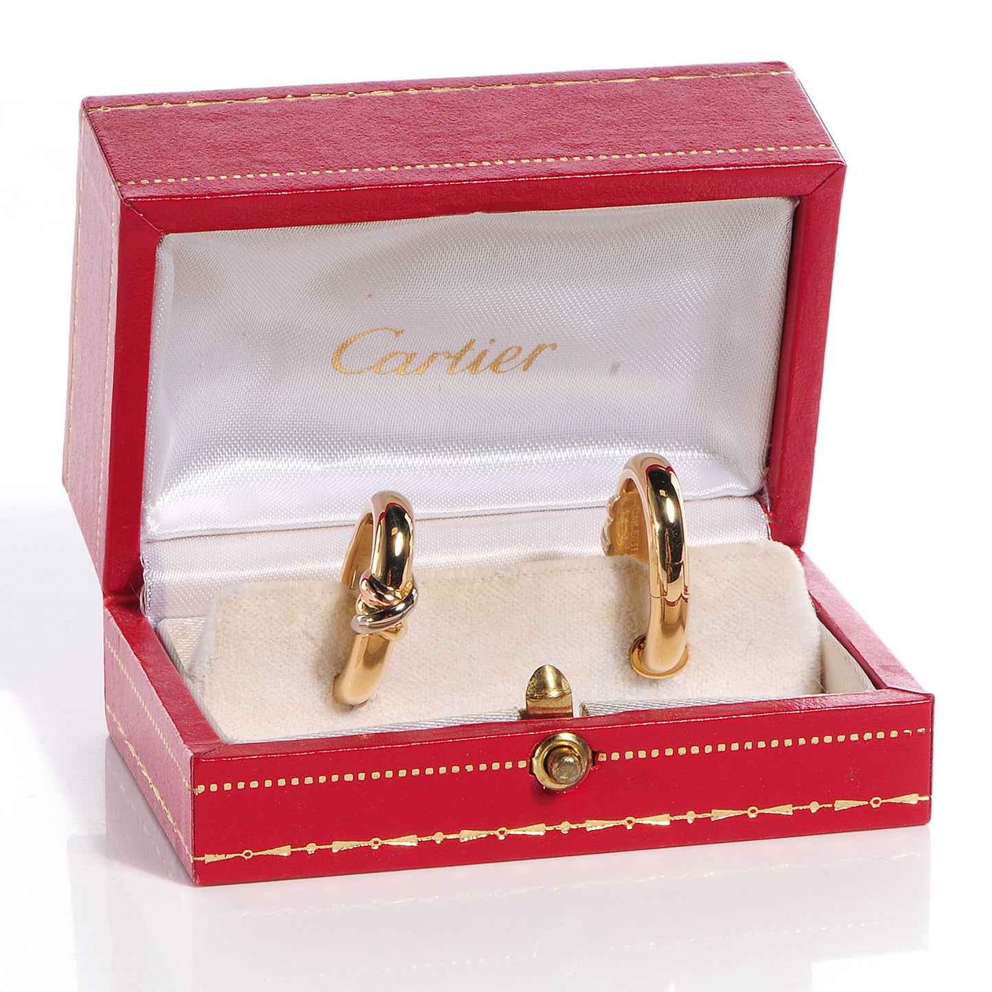 18k Yellow White Pink Gold Trinity Clip On Earrings
