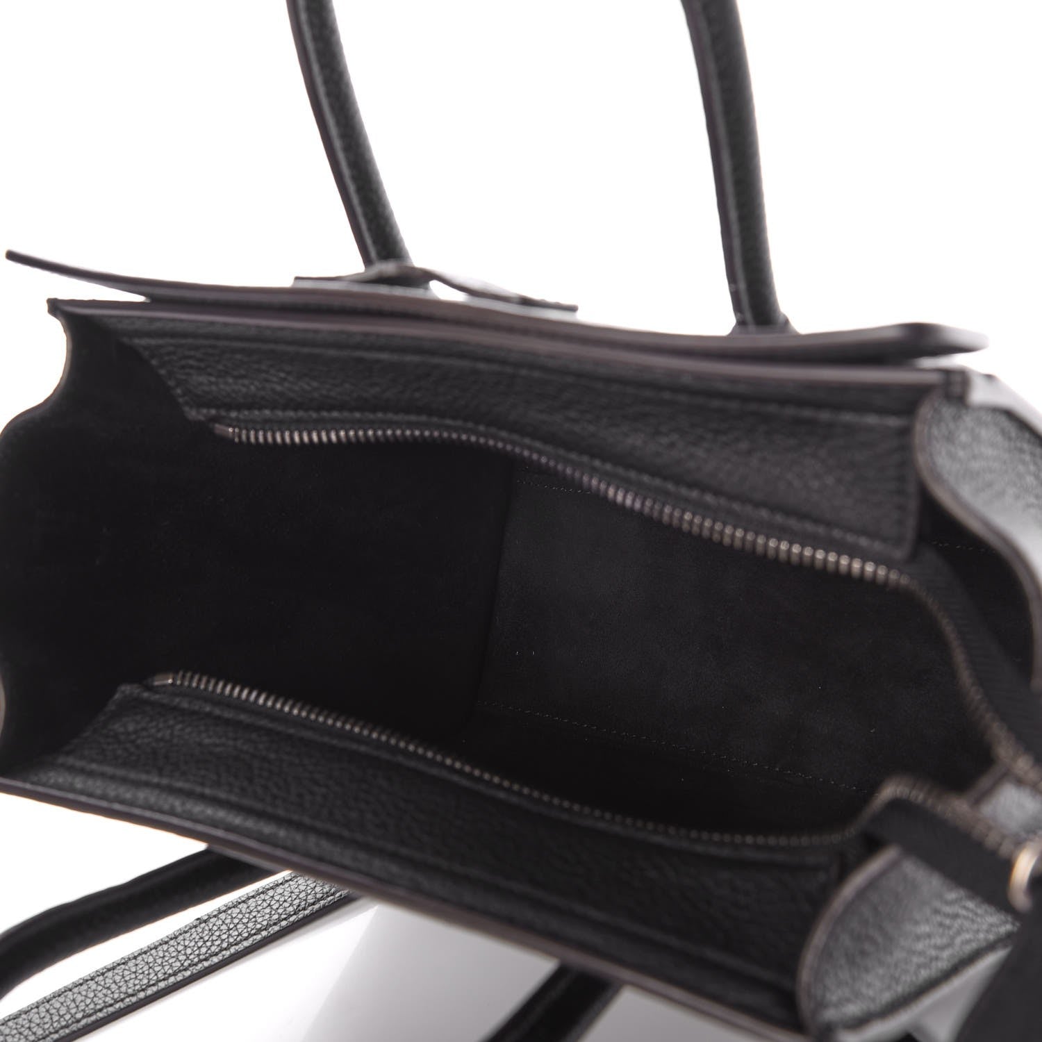 Celine Drummed Calfskin Nano Luggage Black 5 of 7