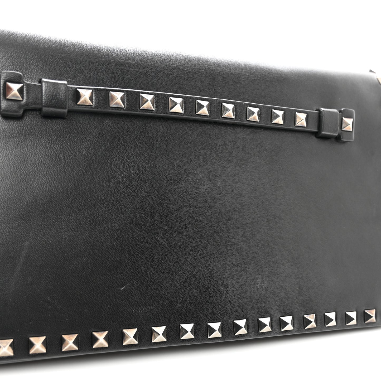 Nappa Rockstud Wristlet Clutch Black
