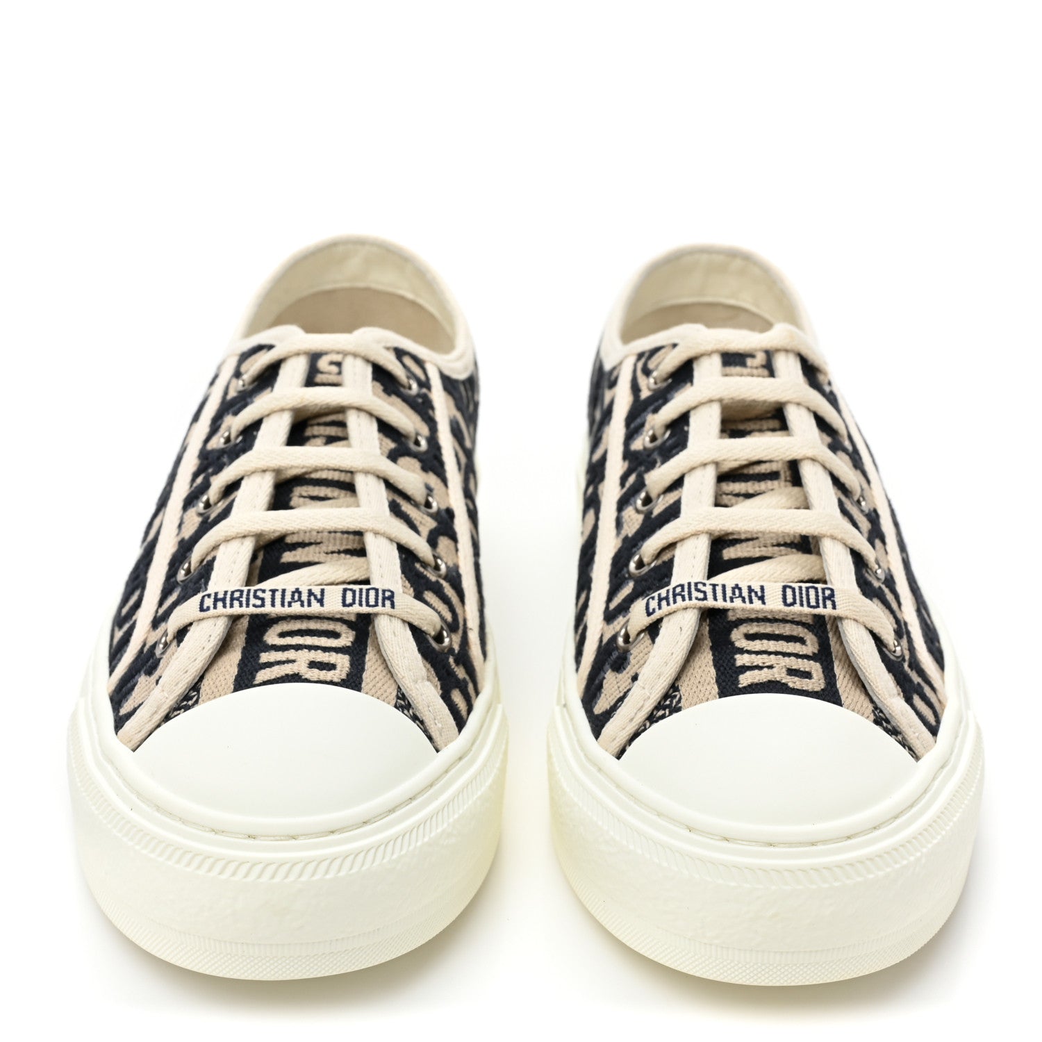 Christian Dior Canvas Oblique Walk'N'Dior Low Top Sneakers 39 Deep Blue 2 of 10