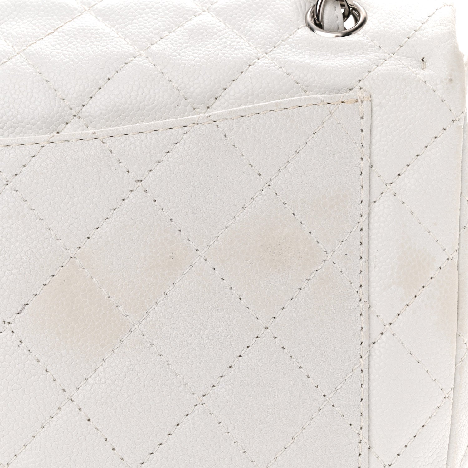 Chanel Caviar Quilted Maxi Single Flap White 12 of 17