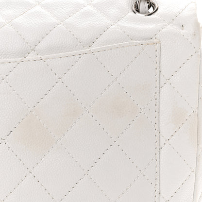 Chanel Caviar Quilted Maxi Single Flap White 12 of 17