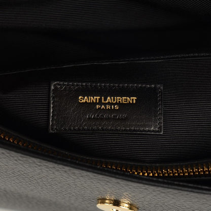Saint Laurent Grained Calfskin Medium Moujik Top Handle Bag Black 8 of 11