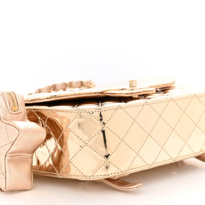 Chanel Mirror Calfskin Metallic Calfskin Quilted Hollywood Boulevard Backpack With Coin Purse Gold 9 of 11