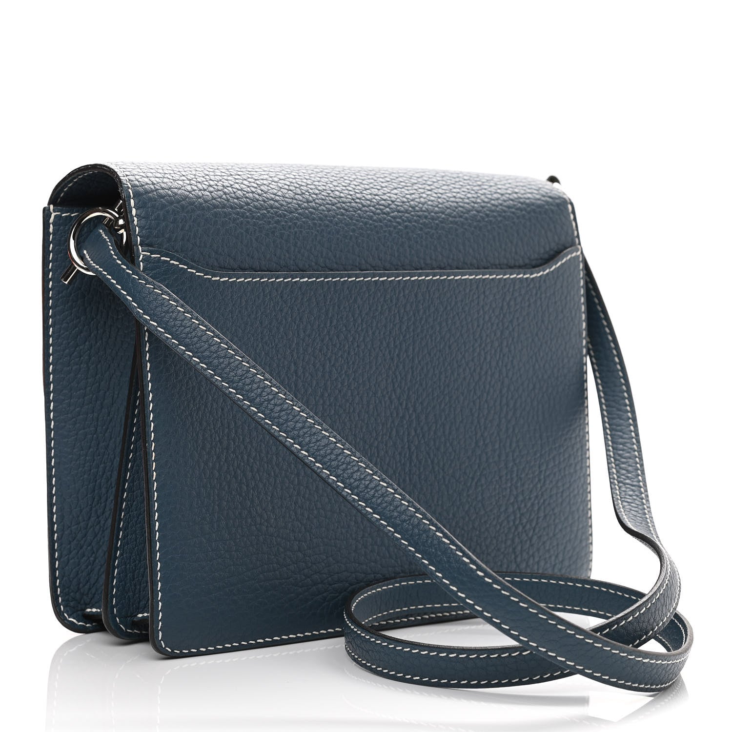 Hermes Taurillon Clemence Sac Roulis 23 Bleu Jean 2 of 13