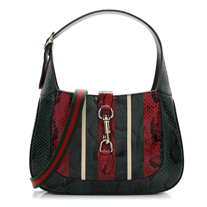 Gucci Snakeskin Web Small Jackie 1961 Hobo Green 1 of 9