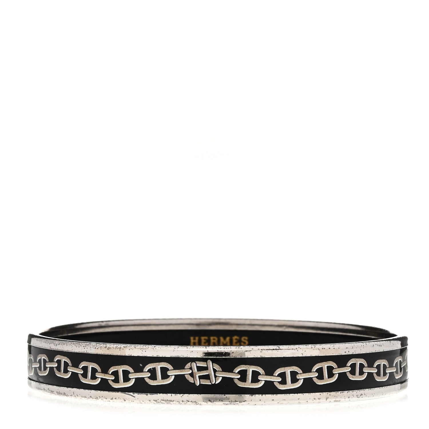 Hermes Enamel Narrow Printed Chaine D'Ancre Bracelet 65 1 of 6