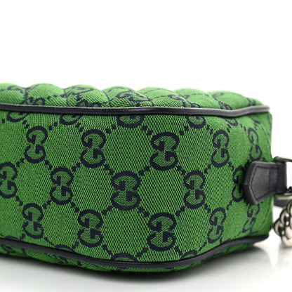 Gucci Monogram Multicolor Matelasse Diagonal Small GG Marmont Chain Shoulder Bag Green Blue 8 of 8