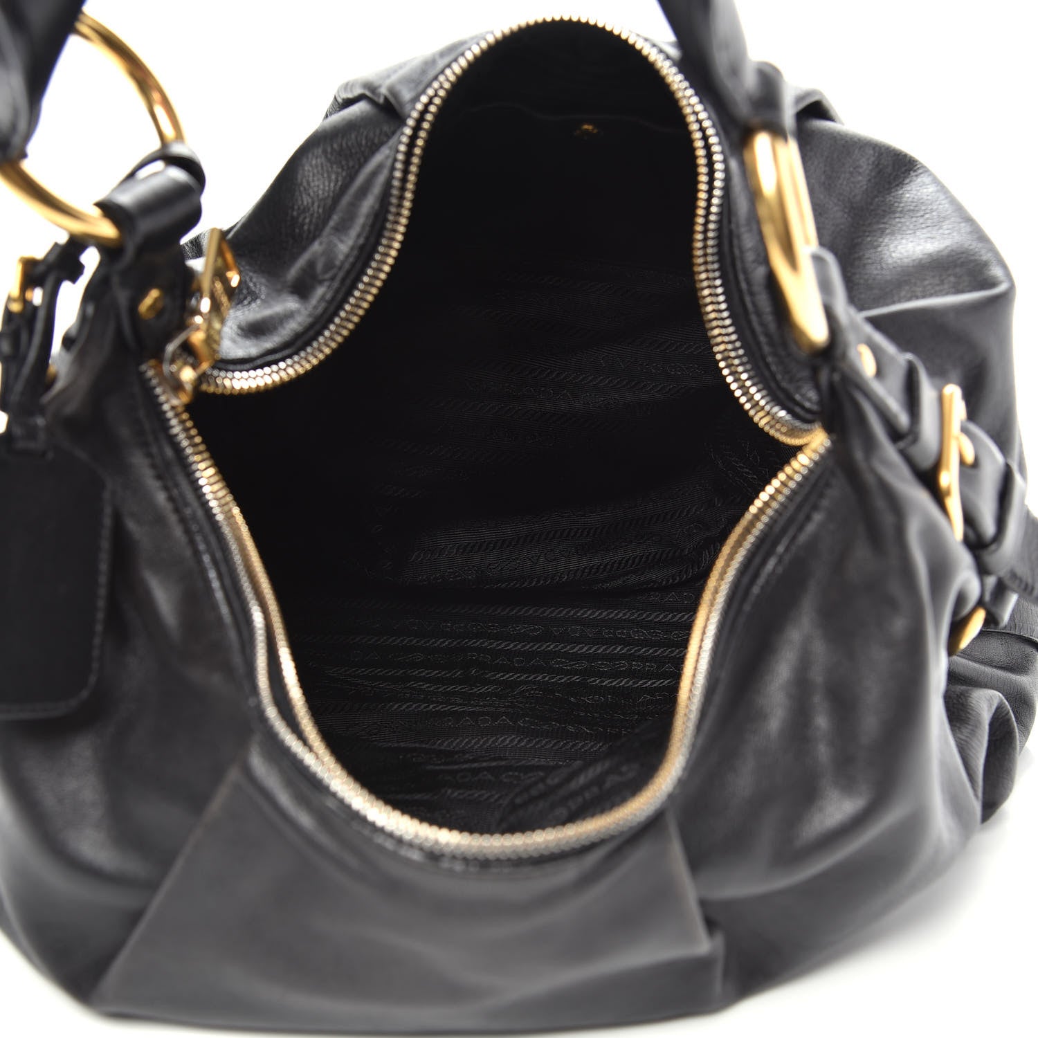 Prada Soft Calf Hobo Black 5 of 11