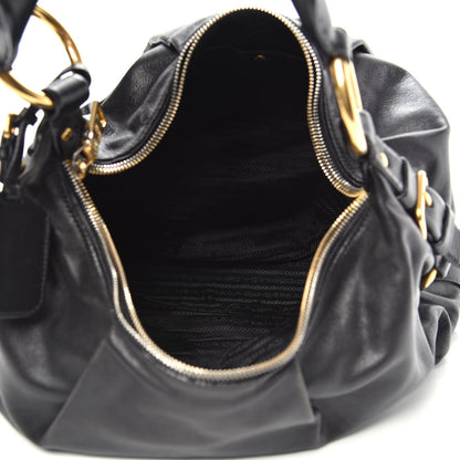 Prada Soft Calf Hobo Black 5 of 11