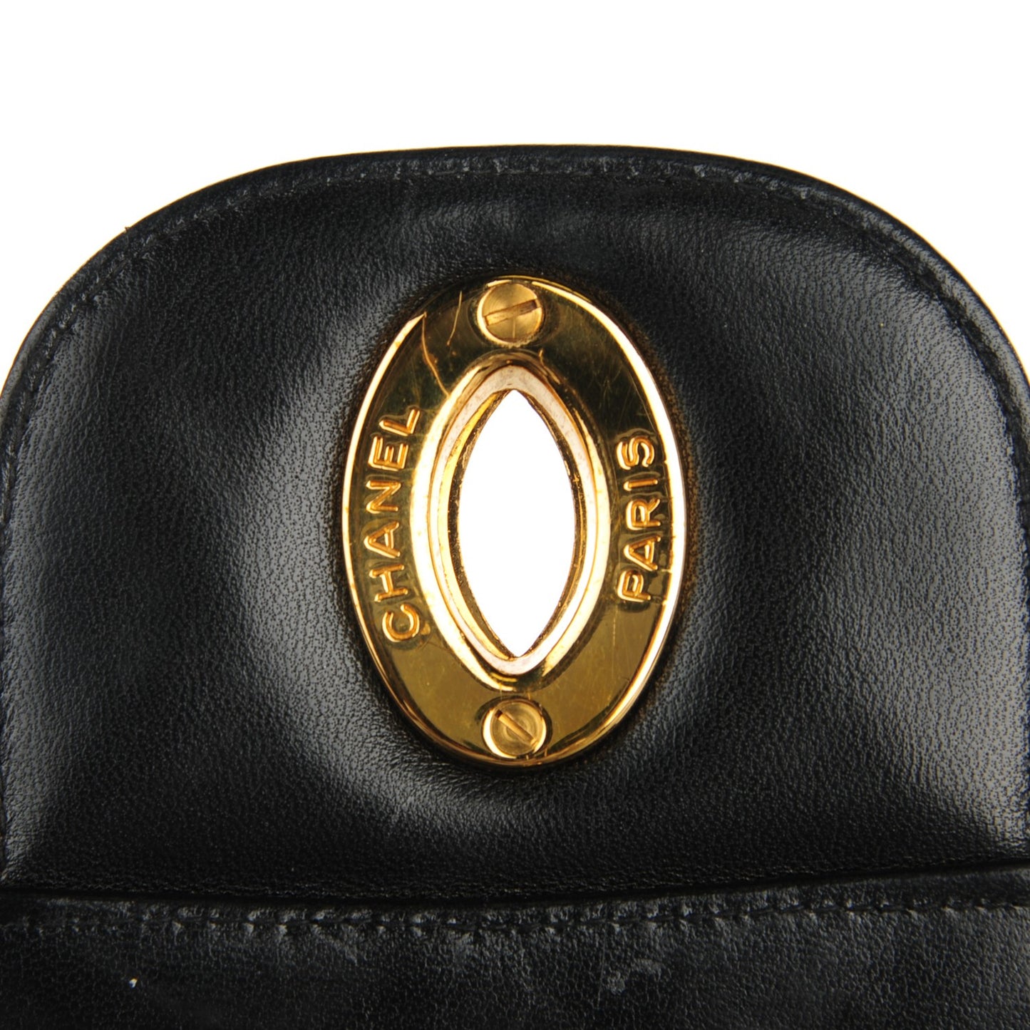 Lambskin Quilted Jumbo Flap Black