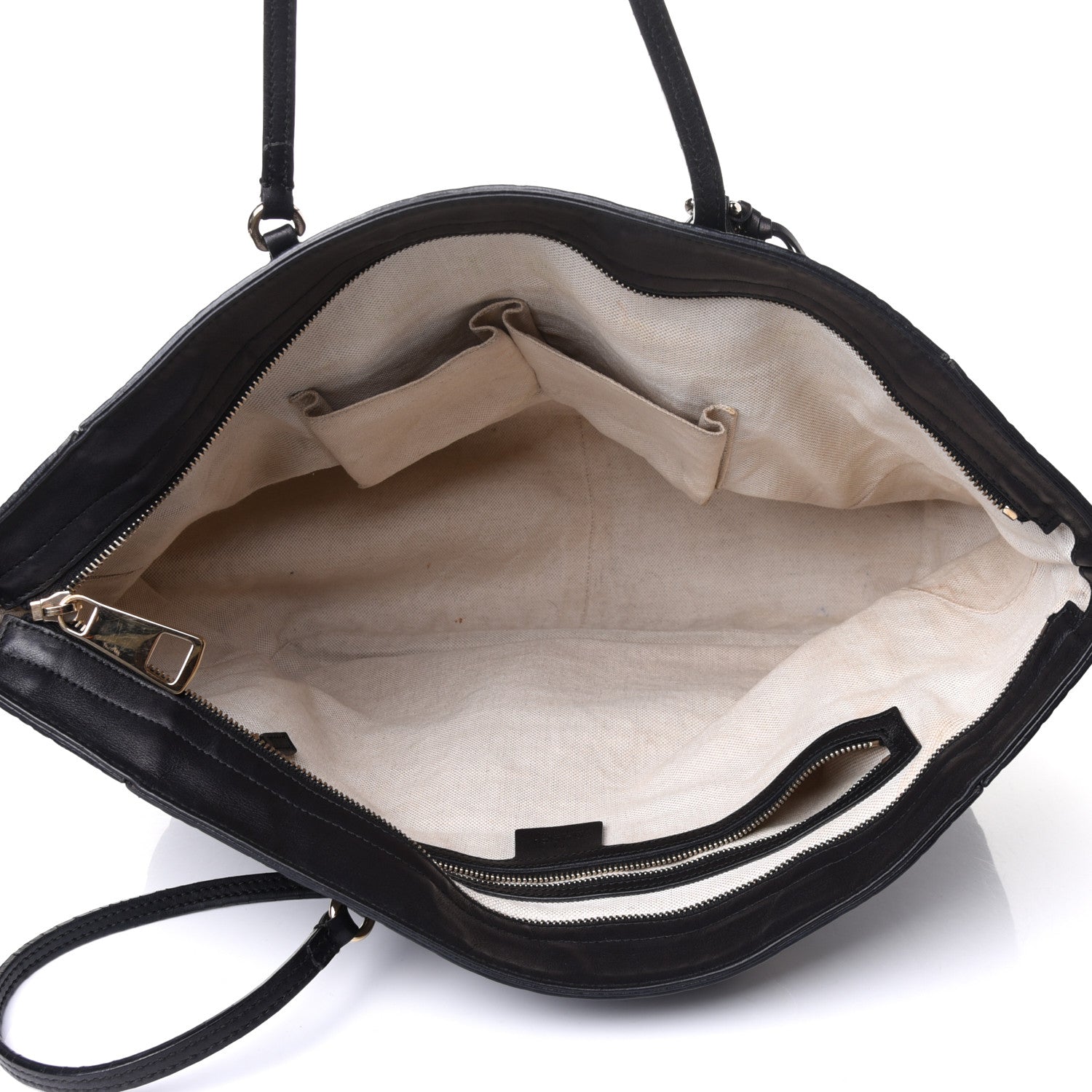 Gucci Guccissima Medium Bree Zippered Tote Black 4 of 4