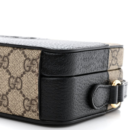 Gucci GG Supreme Monogram Textured Dollar Calfskin Mini New Basket Shoulder Bag Beige Ebony Black 10 of 11
