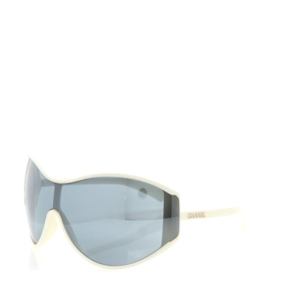 Chanel Acetate Mirror Shield Sunglasses 71475 White 1 of 7