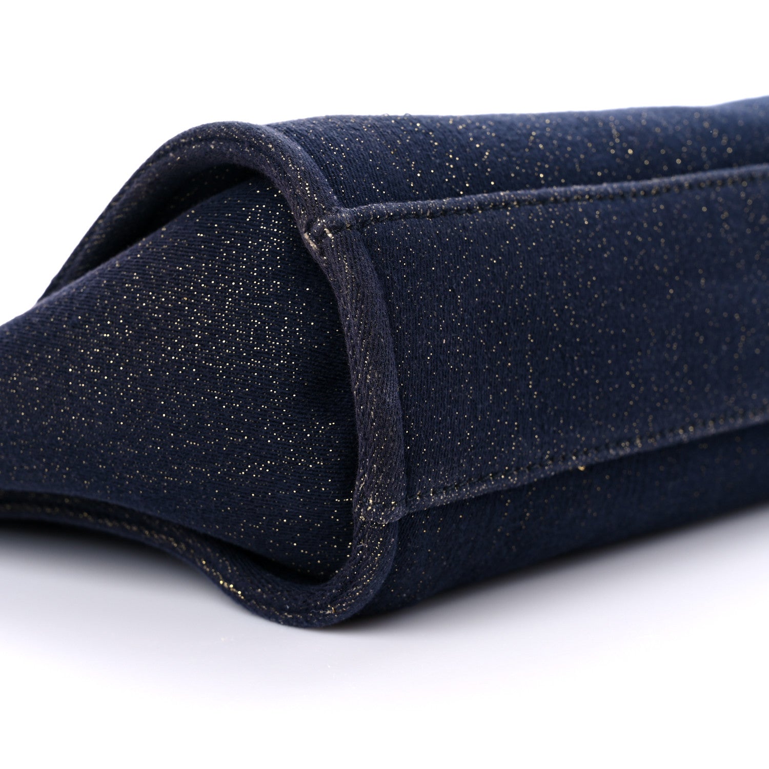 Chanel Lurex Canvas Small Deauville Tote Navy Blue Gold 8 of 13