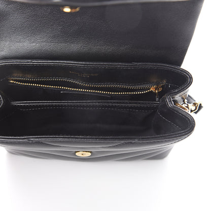 Saint Laurent Calfskin Y Quilted Monogram Toy Loulou Crossbody Bag Black 4 of 8