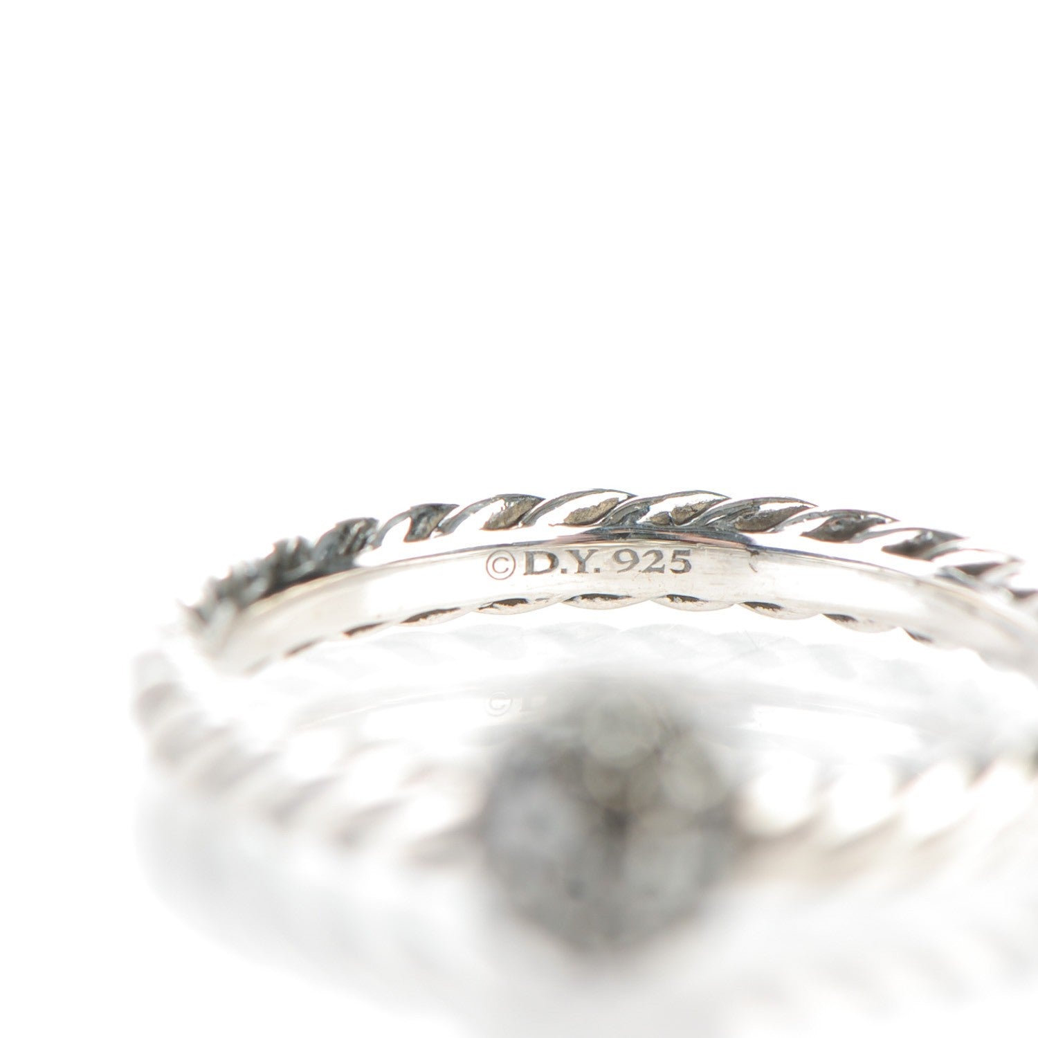 David Yurman Sterling Silver Black Diamond 6mm Element Ball Ring 53 6.5 4 of 4