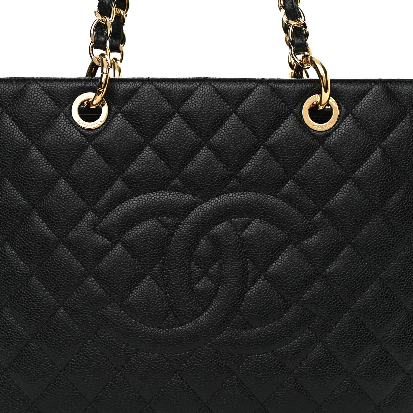 Caviar Quilted Grand Shopping Tote GST Black