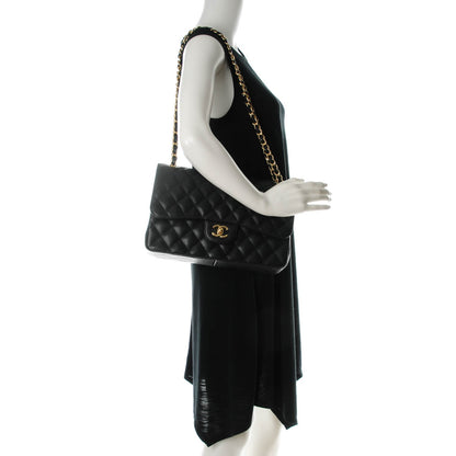 Chanel Caviar Quilted Jumbo Double Flap Black 2 of 9