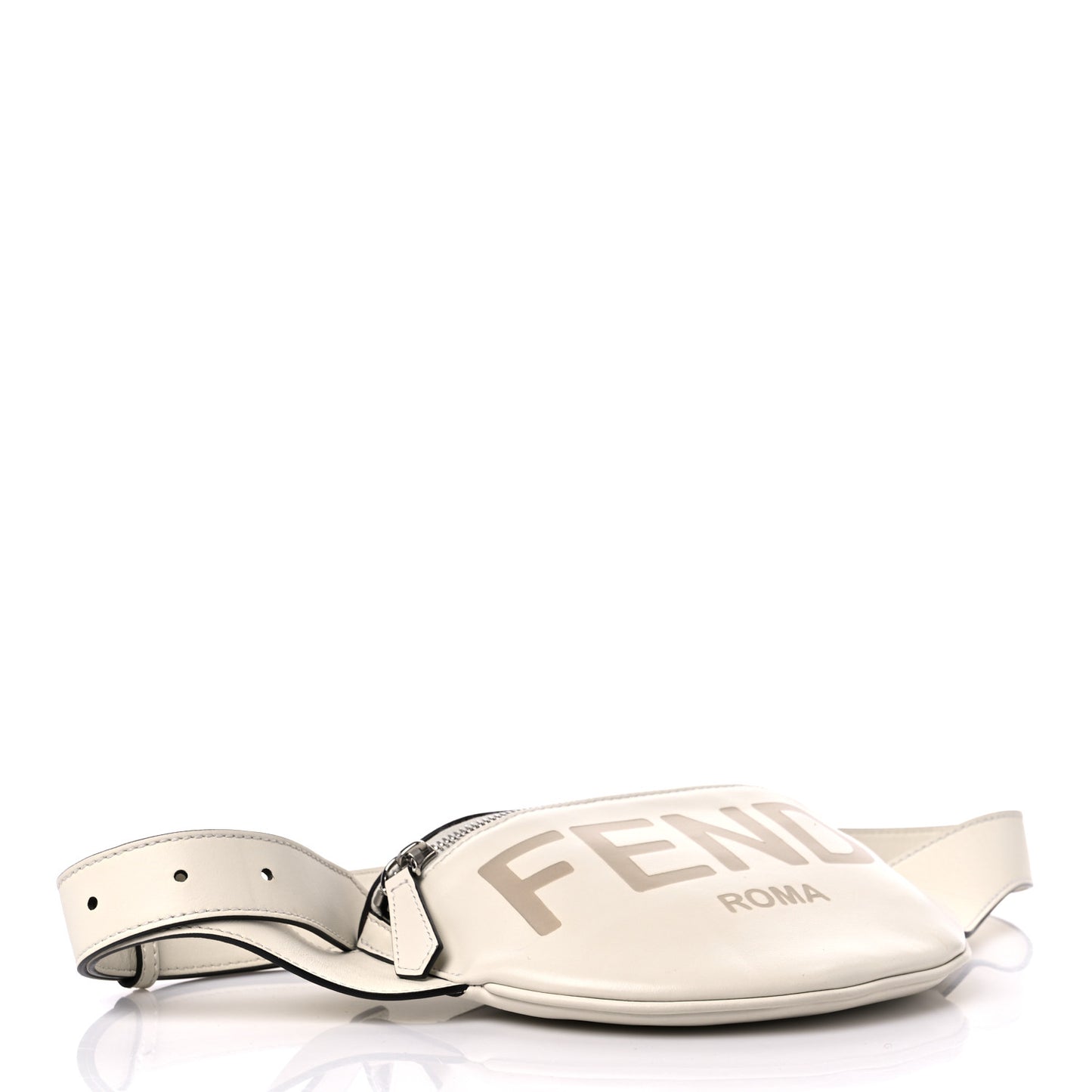 Vitello Grace Light Logo Embossed Small Belt Bag White Ice
