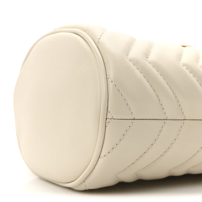 Gucci Calfskin Matelasse Mini GG Marmont 2.0 Bucket Bag White 9 of 10