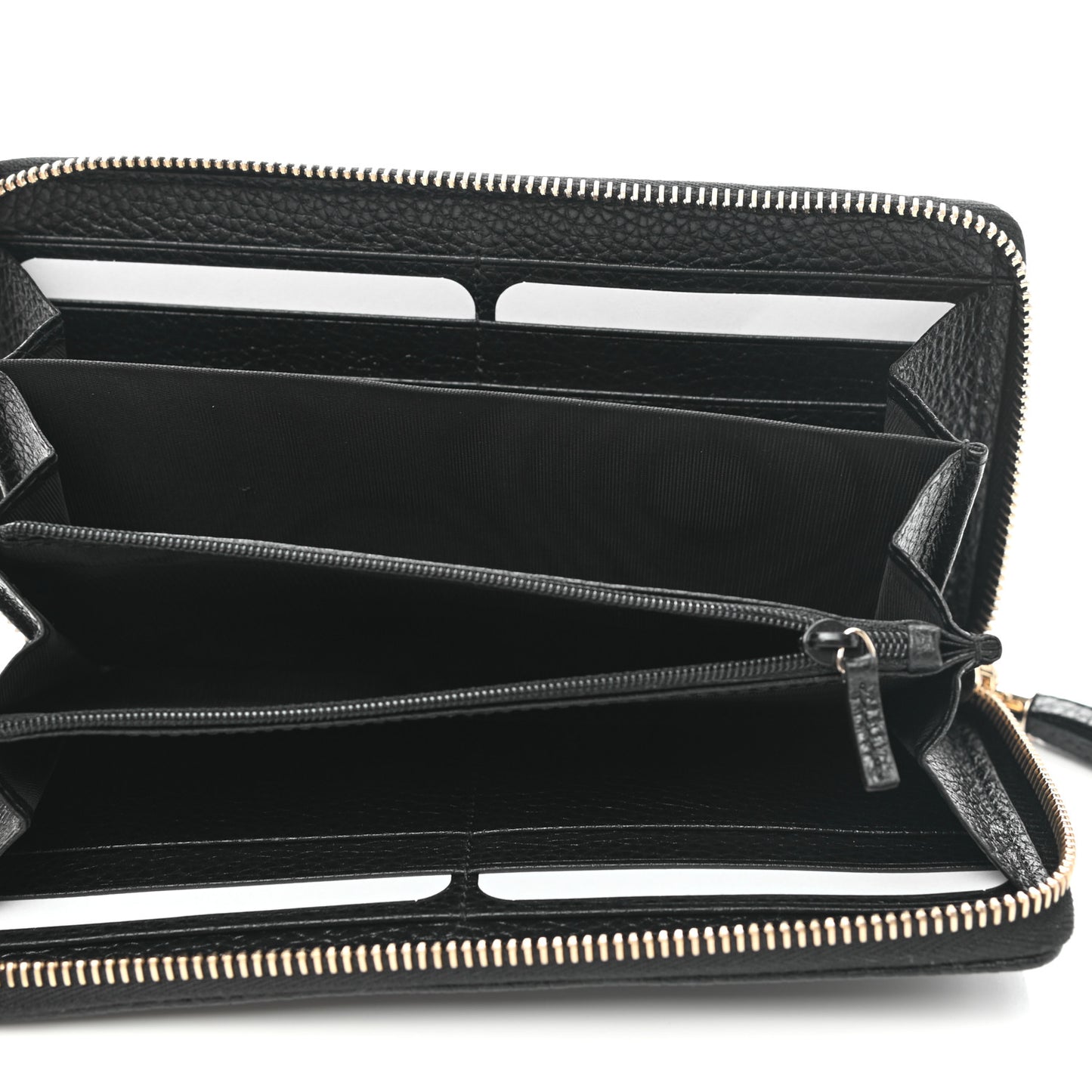 Pebbled Calfskin Soho Zip Around Wallet Black