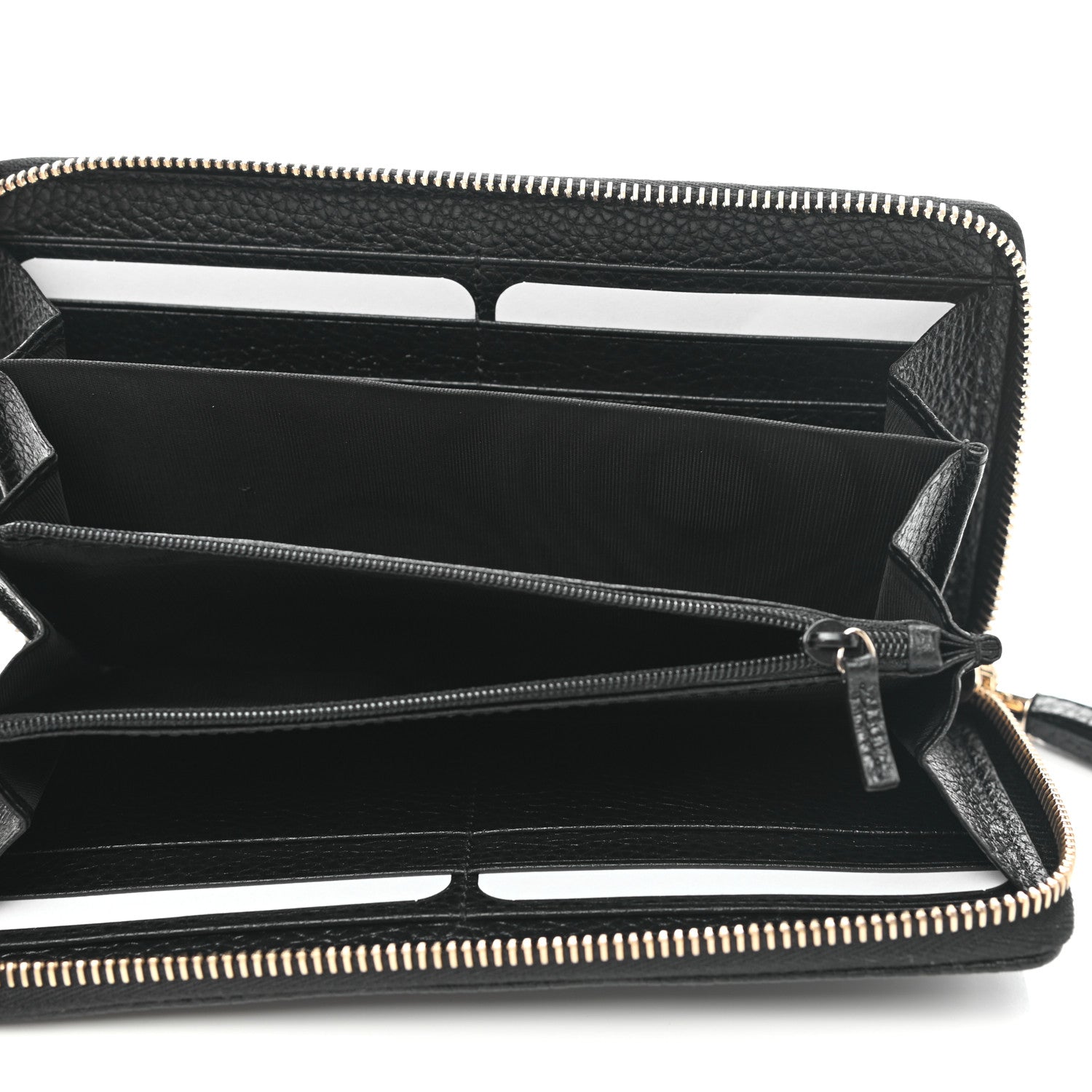 Gucci Pebbled Calfskin Soho Zip Around Wallet Black 5 of 8