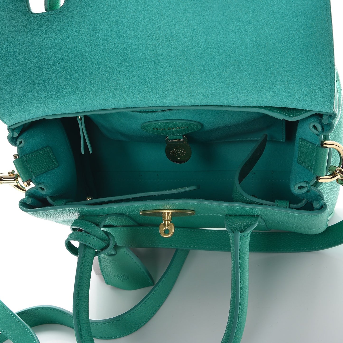 Classic Grain Small Bayswater Satchel Aqua Green