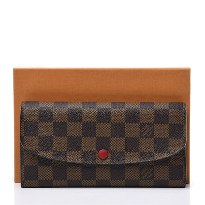Louis Vuitton Damier Ebene Emilie Wallet Red 8 of 8