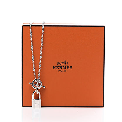Hermes Sterling Silver Cadenas Kelly Lock Pendant Necklace 4 of 4